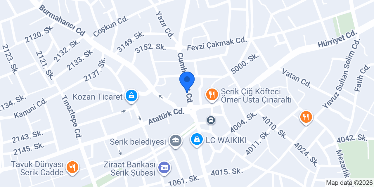 Sarıyer börekçisi konumu