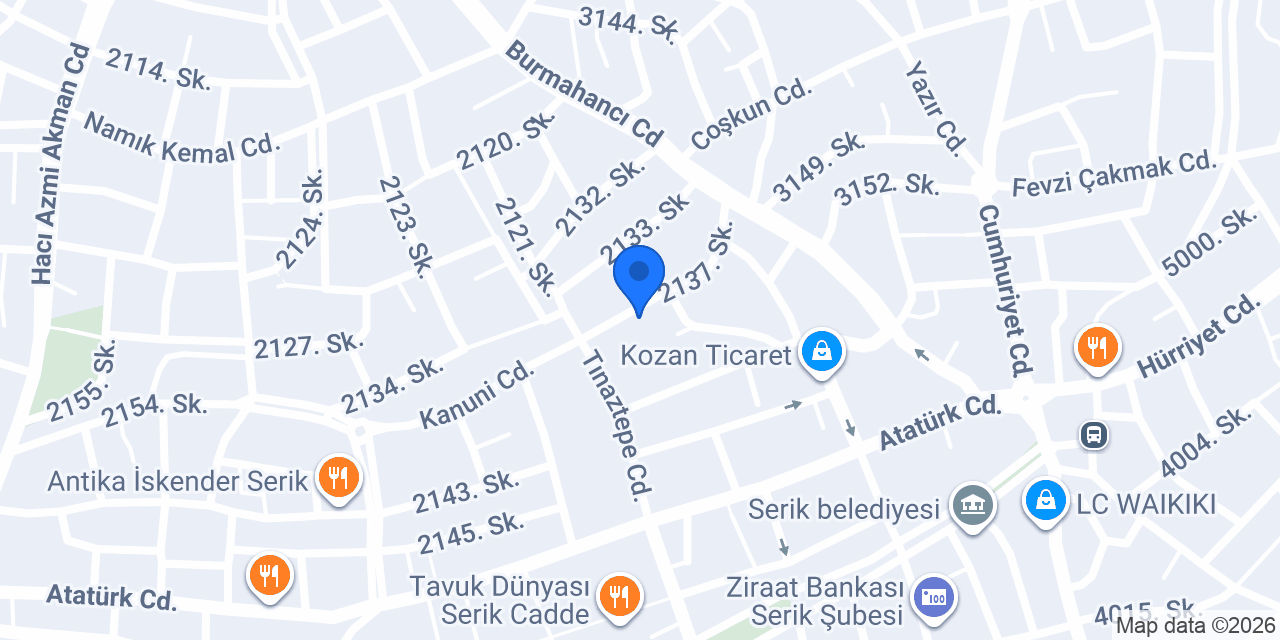 Serik Bilgi Sürücü Kursu konumu