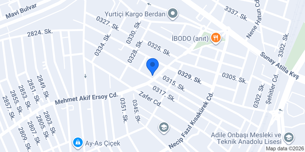 Artcem Tattoo ve Piercing konumu