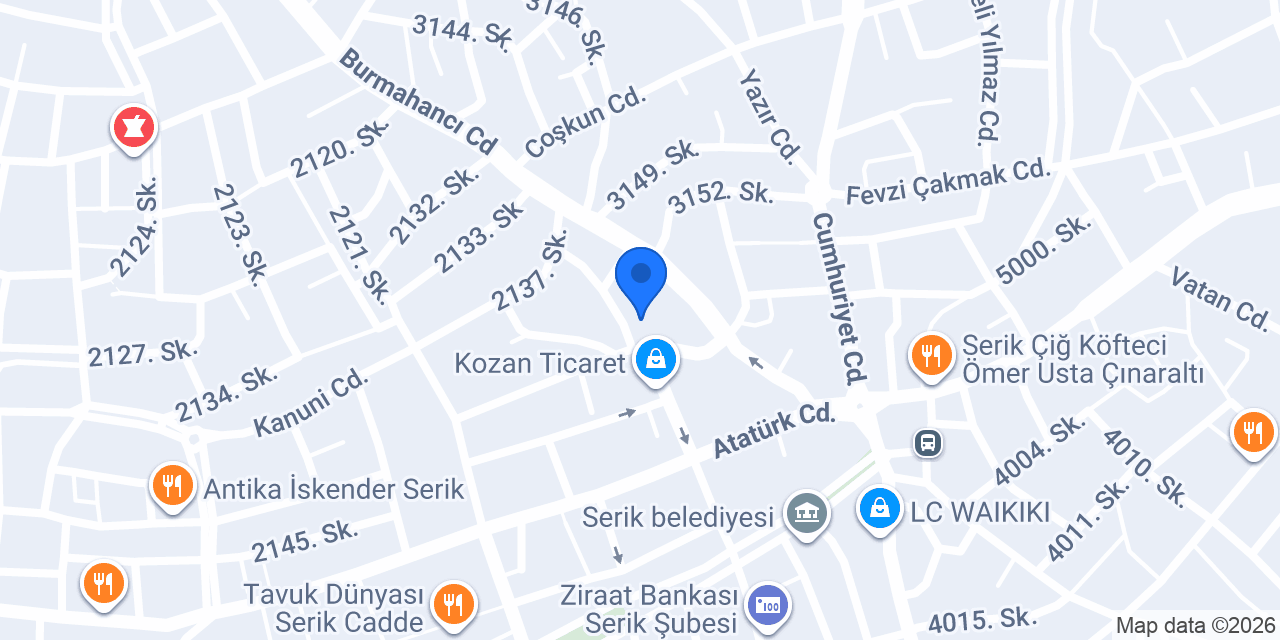 Çatex İhraç Giyim konumu