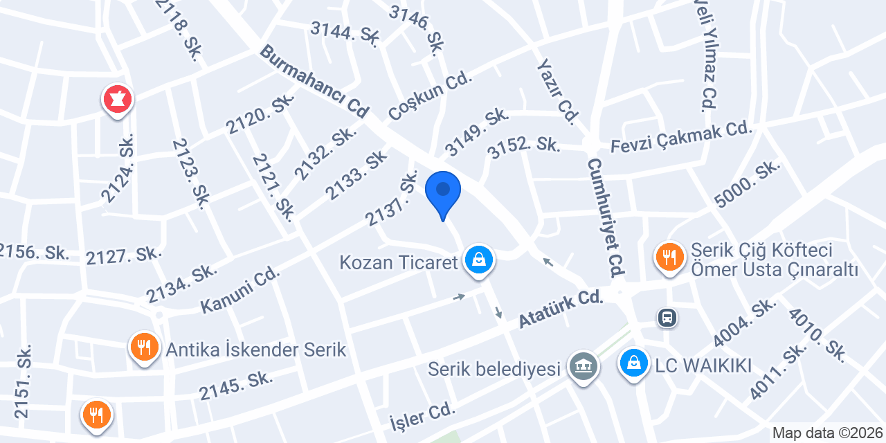 Asya Çiçekçilik Serik konumu