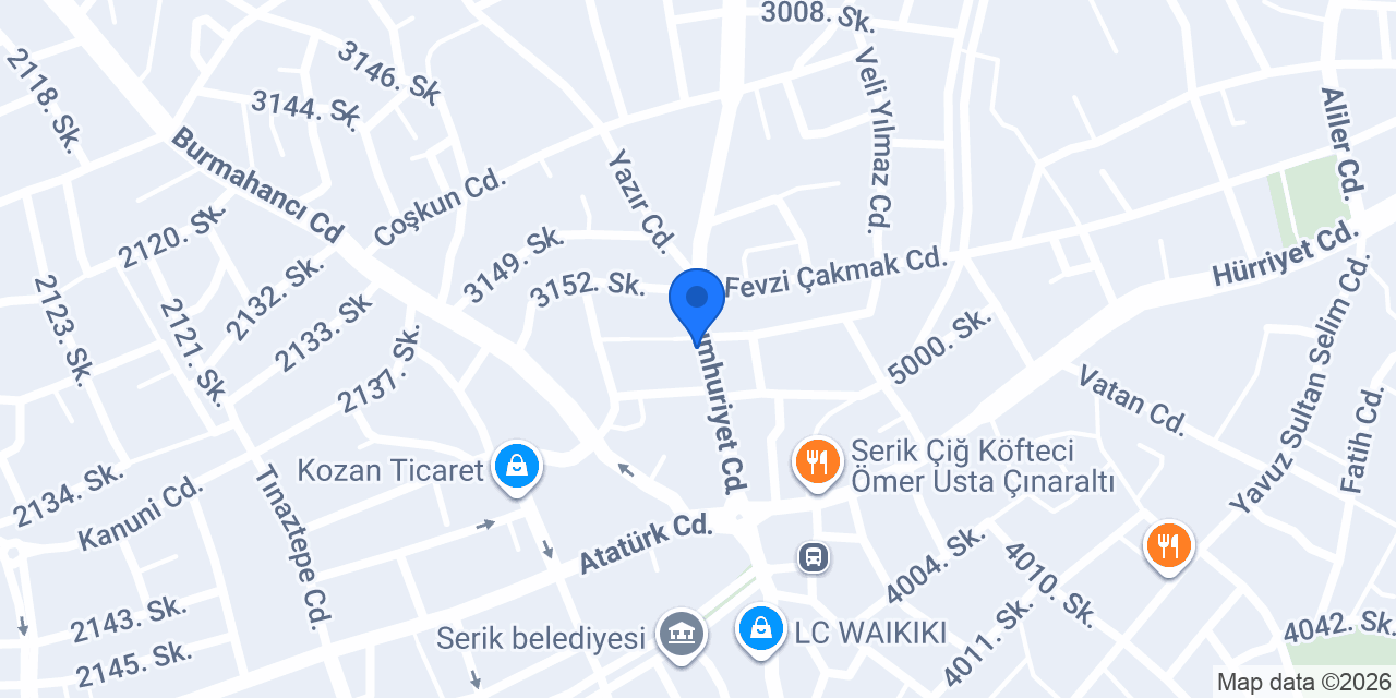 Serik Veteriner Kliniği konumu