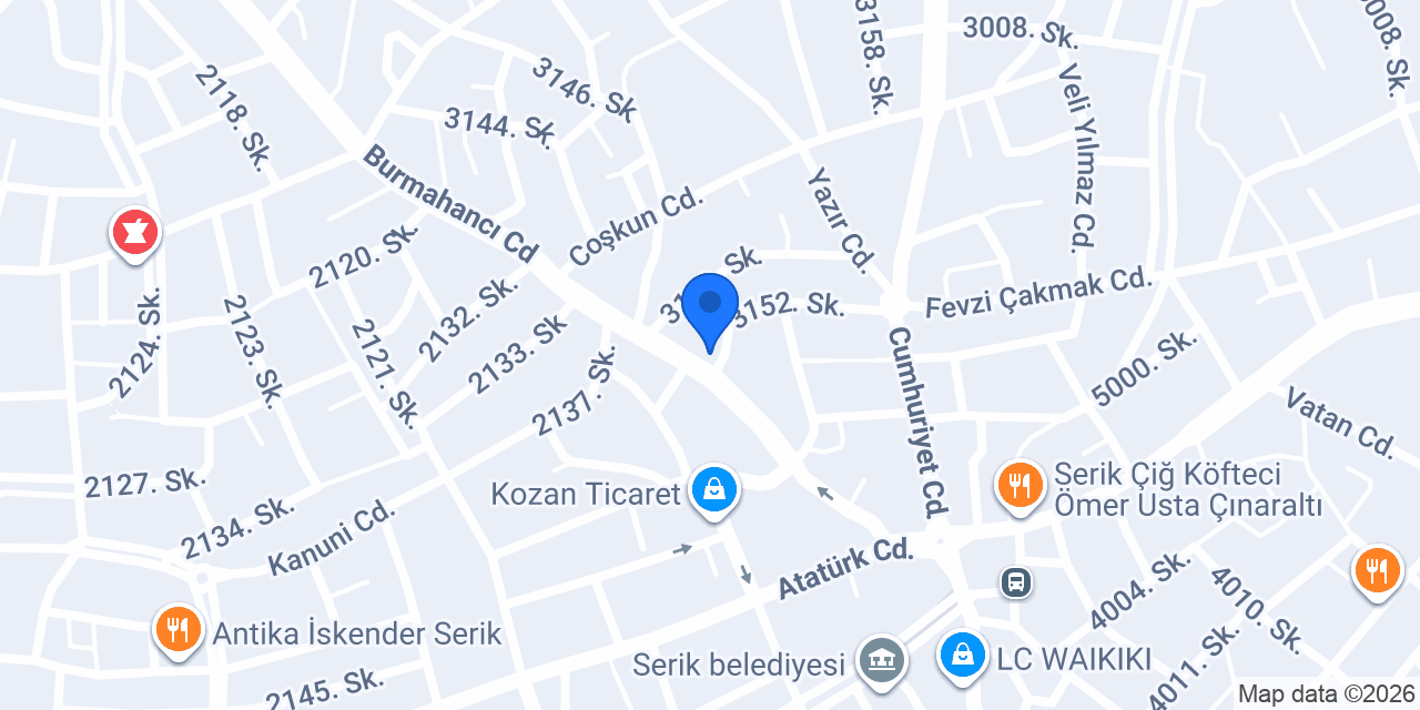 UCUZ MANAV SERİK konumu