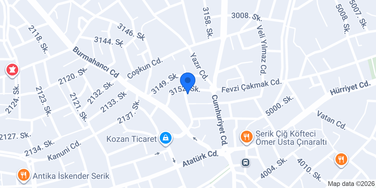 Artı Mühendislik Serik konumu