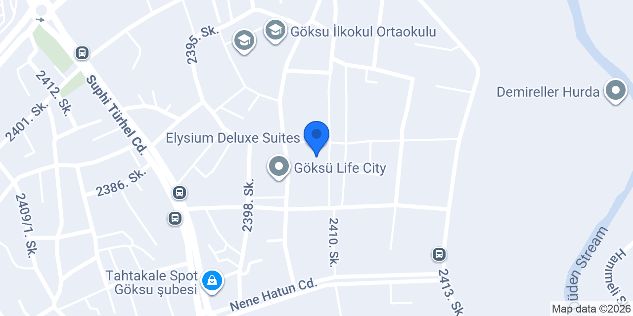 Elysium Deluxe Suites konumu