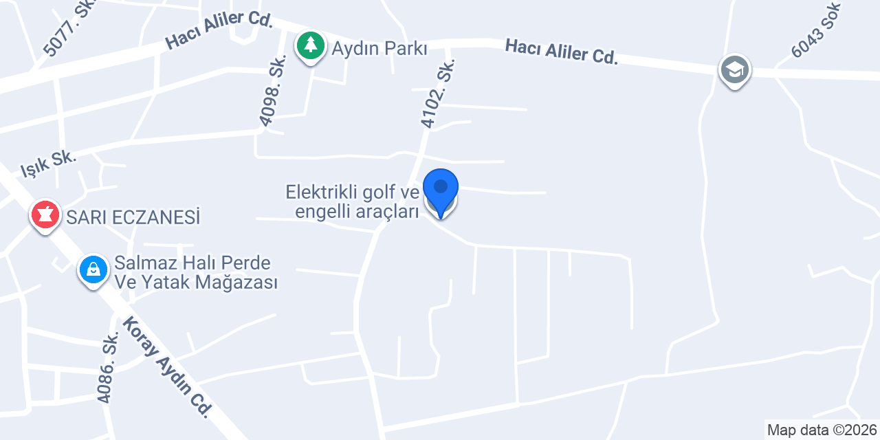 Elektrikli golf ve engelli araçları konumu
