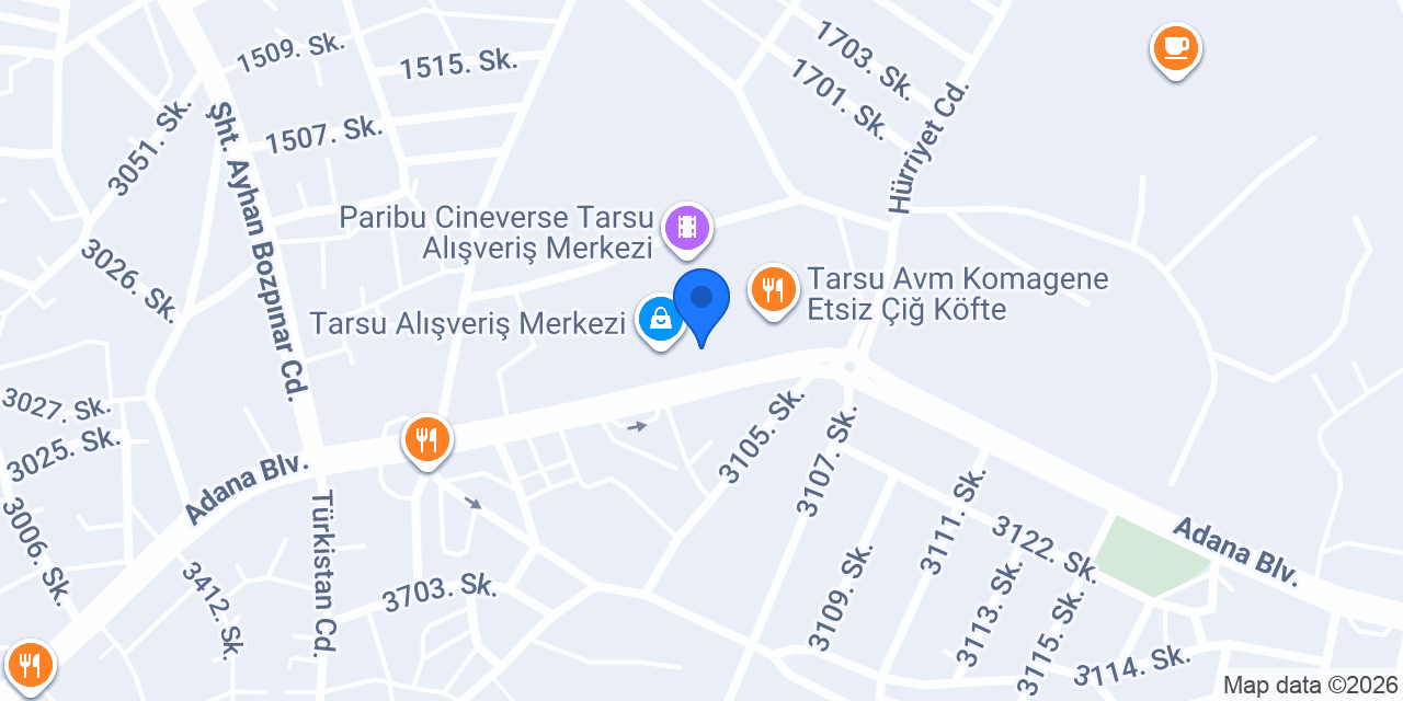 Hatemoğlu Tarsu AVM konumu