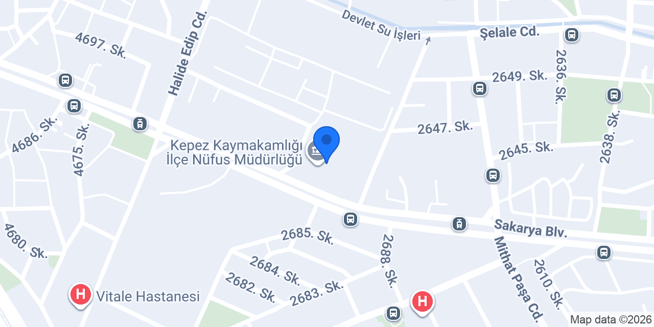 Sakarya Şehit Mustafa KILIÇ Polis Merkezi Amirliği konumu