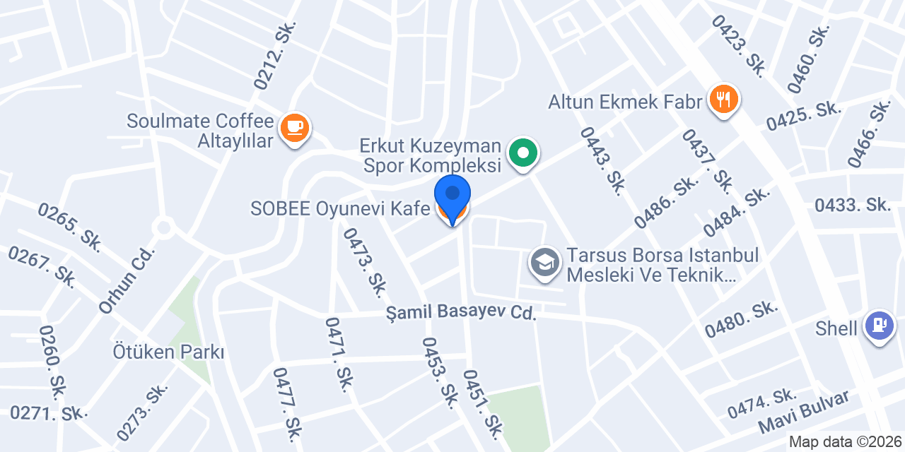 SOBEE Oyunevi Kafe konumu