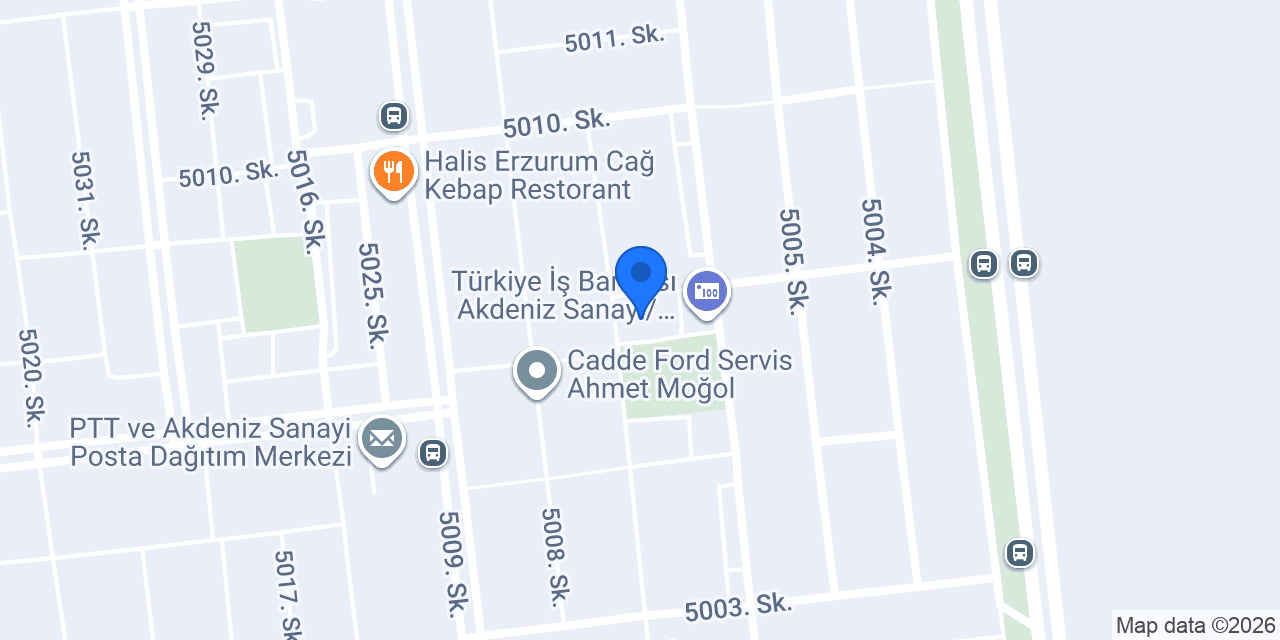 Yapı Kredi Bankası - Akdeniz Sanayi Şubesi konumu