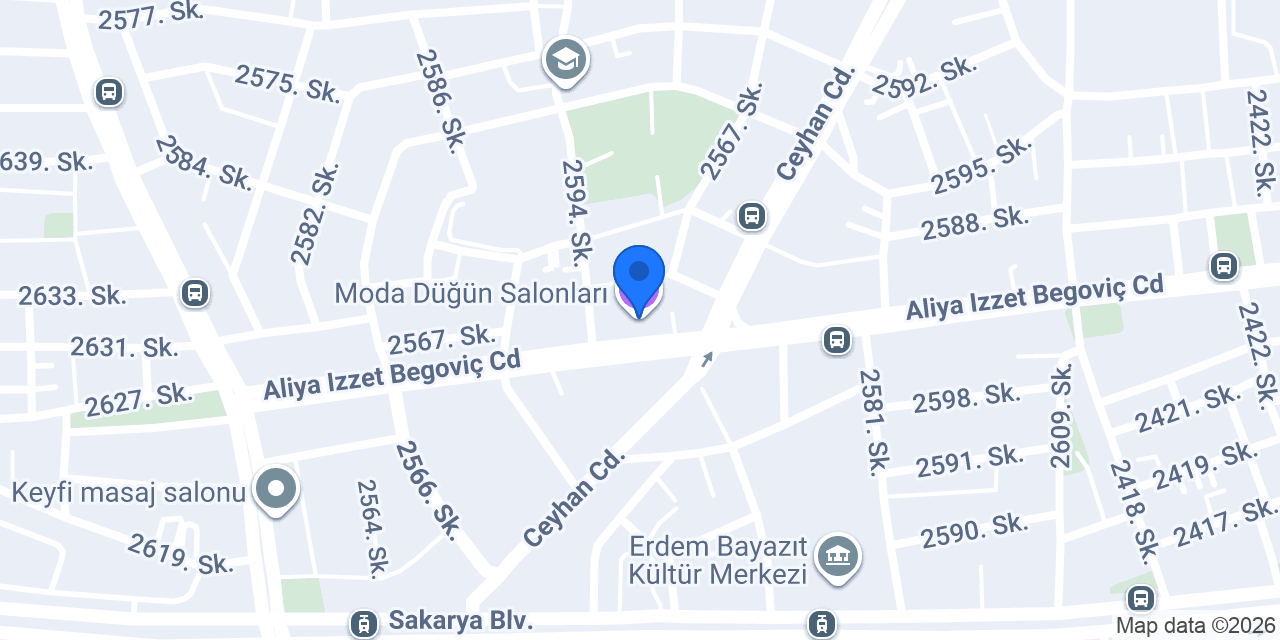 Moda Düğün Salonları konumu