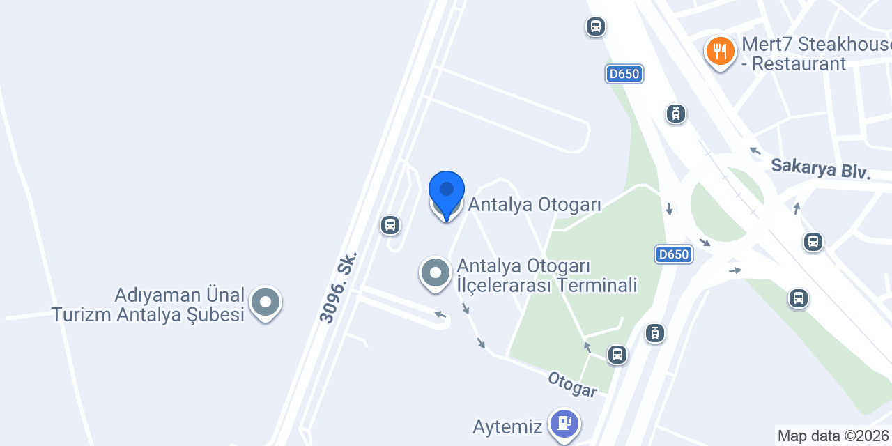 Antalya Otogarı konumu