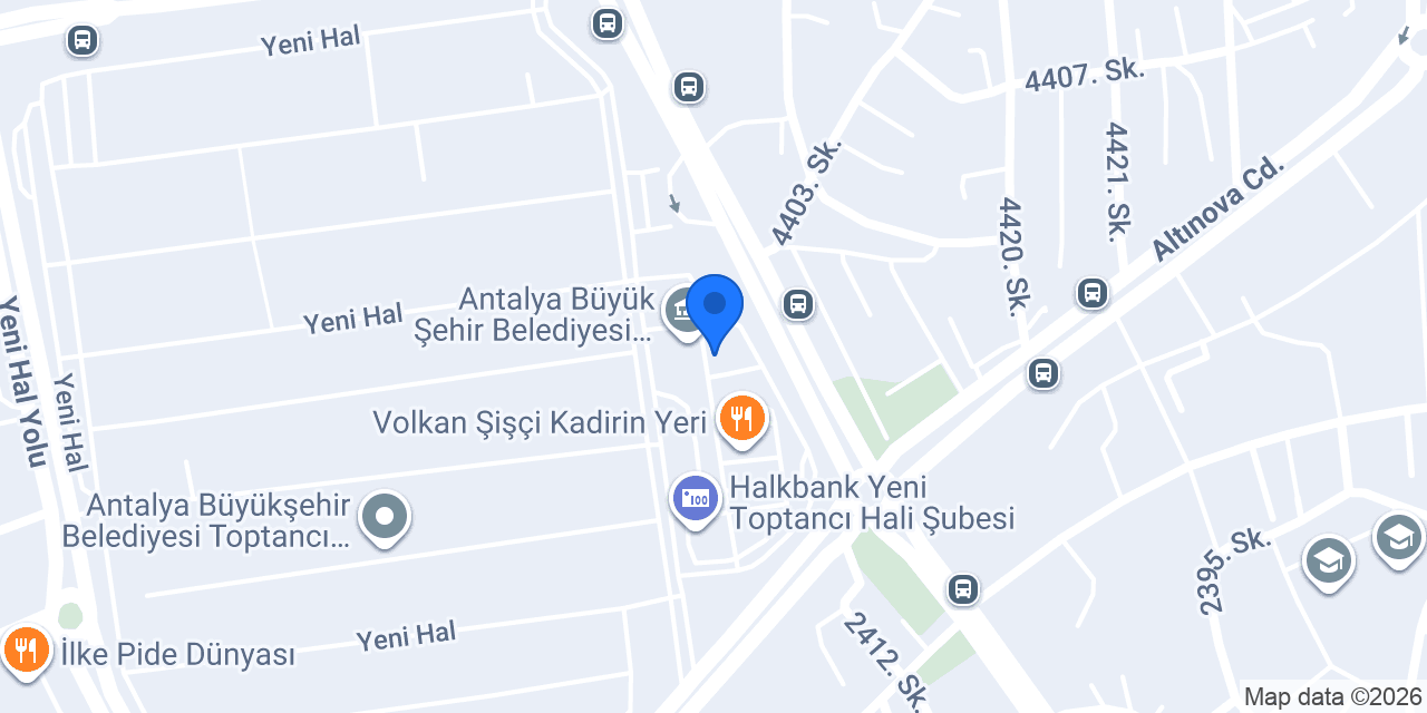 Şekerbank Antalya Hal Şubesi konumu