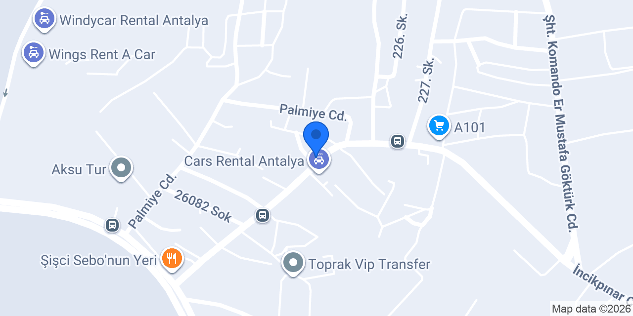 INVITE RENT A CAR konumu