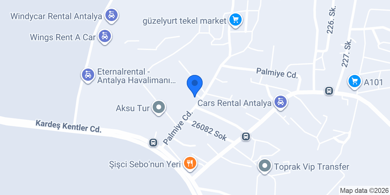 Antalya Dy Rent A Car konumu