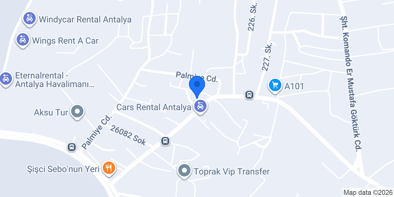 4you rent a car konumu