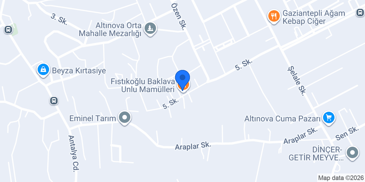 Fıstıkoğlu Baklava Unlu Mamülleri konumu