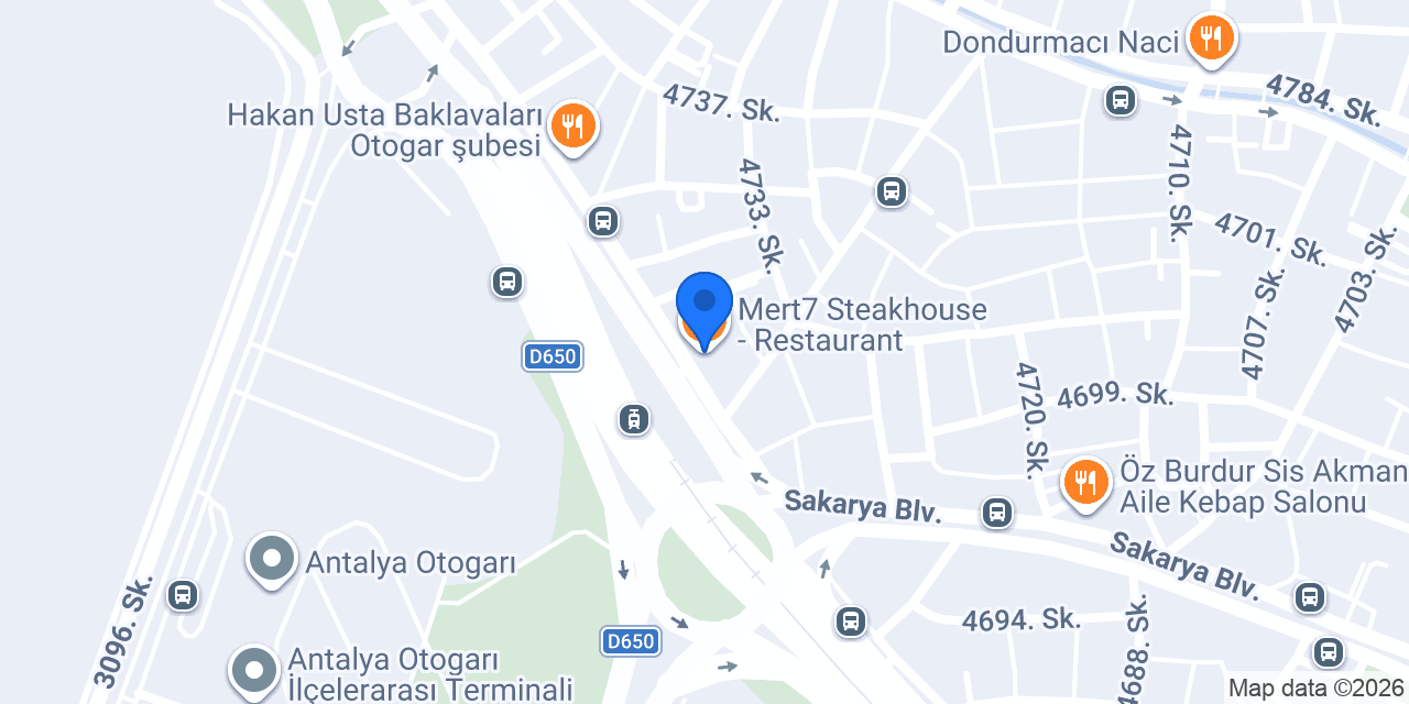 Mert7 Steakhouse - Restaurant konumu