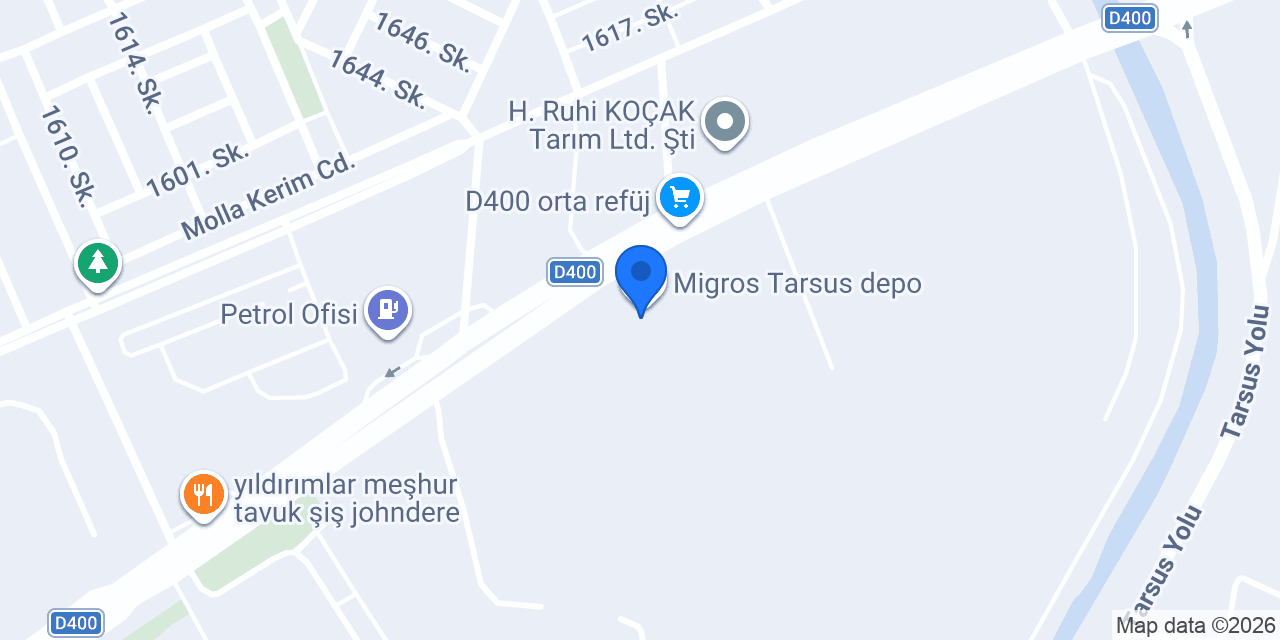 Migros Tarsus Dağıtım Merkezi konumu