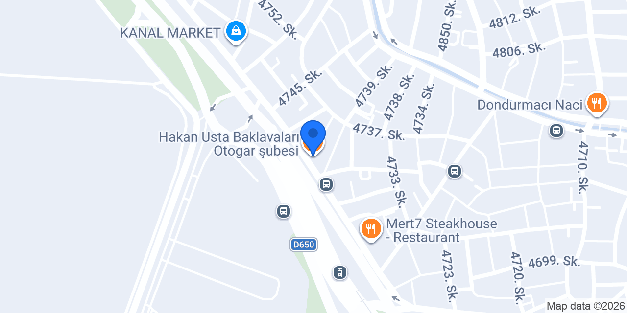 Hakan Usta Baklavaları Otogar şubesi konumu