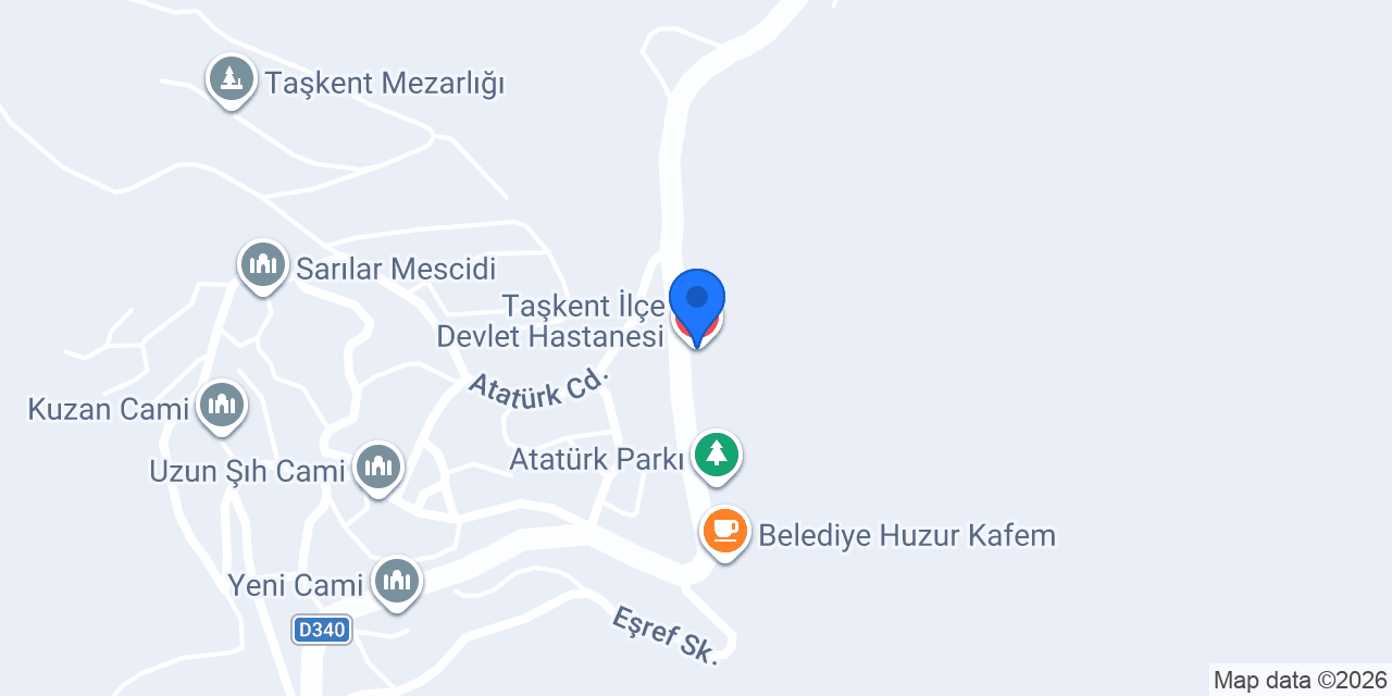 Taşkent İlçe Devlet Hastanesi konumu