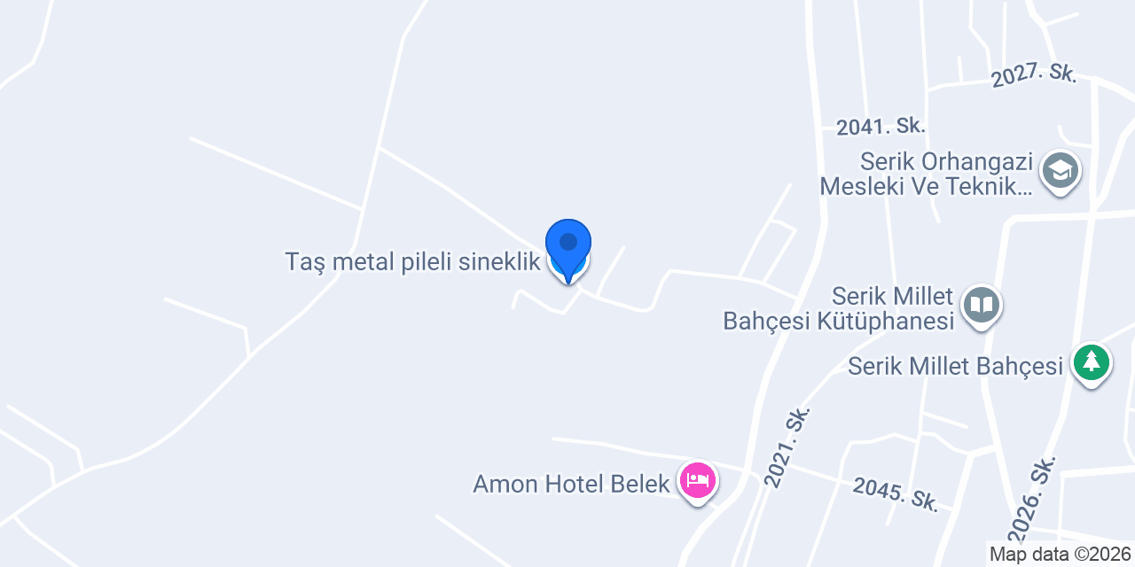 Taş metal pileli sineklik konumu