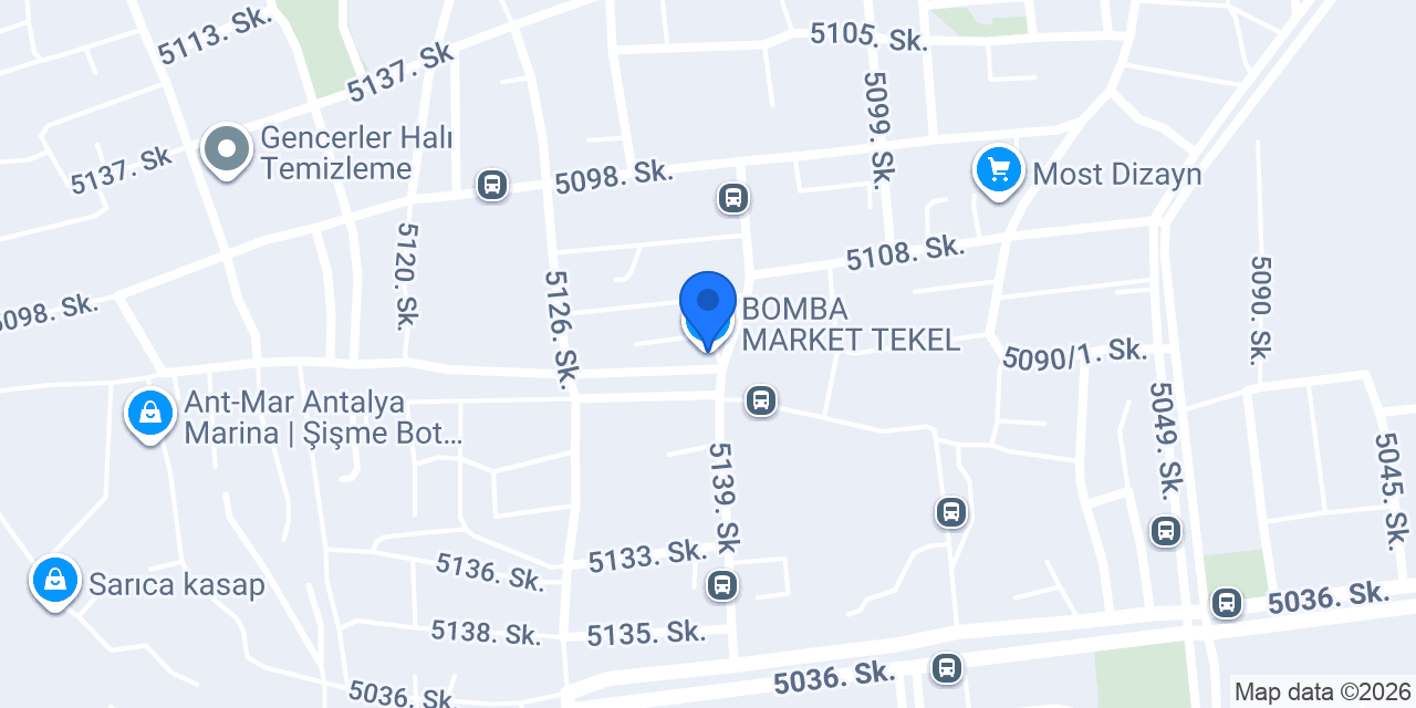 BOMBA MARKET TEKEL konumu