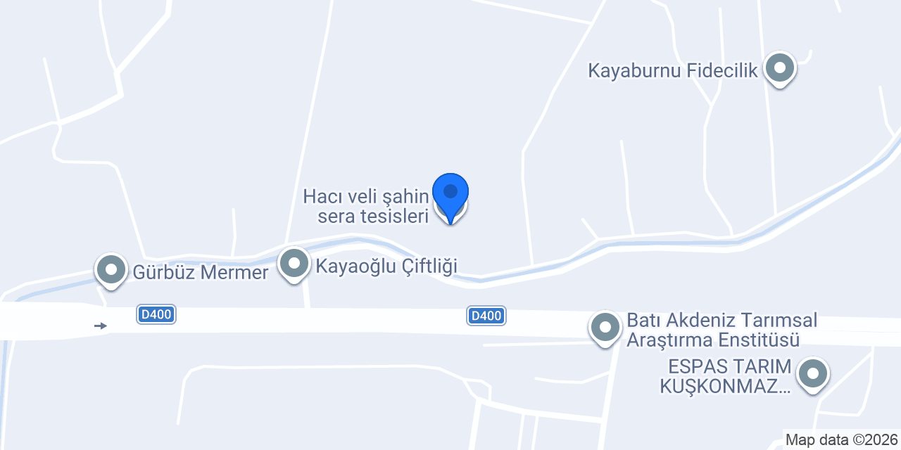 Hacı veli şahin sera tesisleri konumu