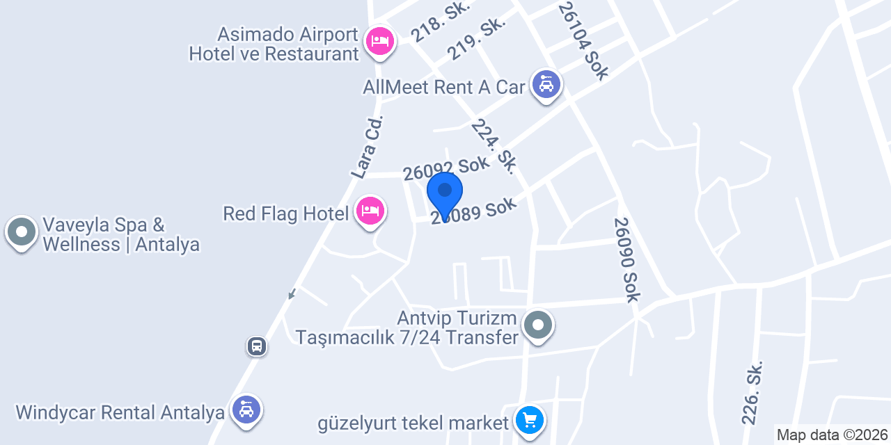 GriRent Araç Kiralama - Antalya konumu