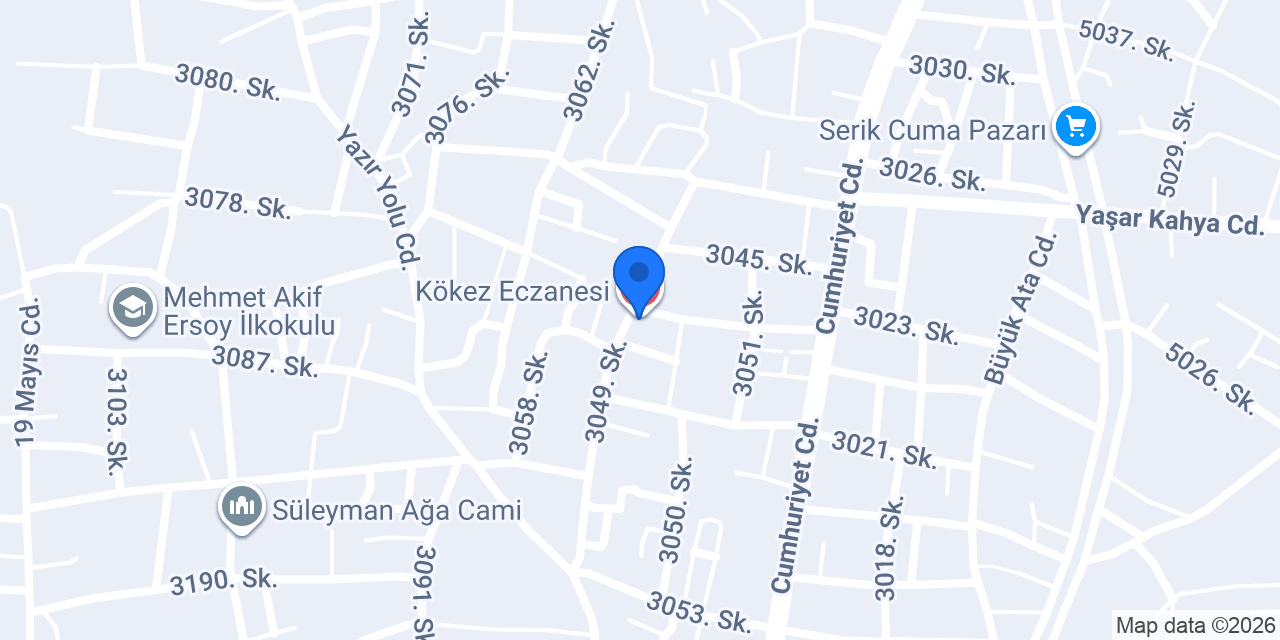 Kökez Eczanesi konumu