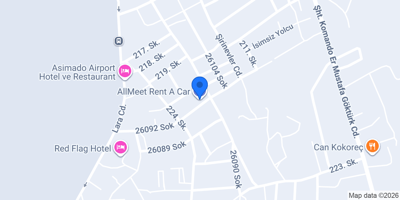 AllMeet Rent A Car konumu