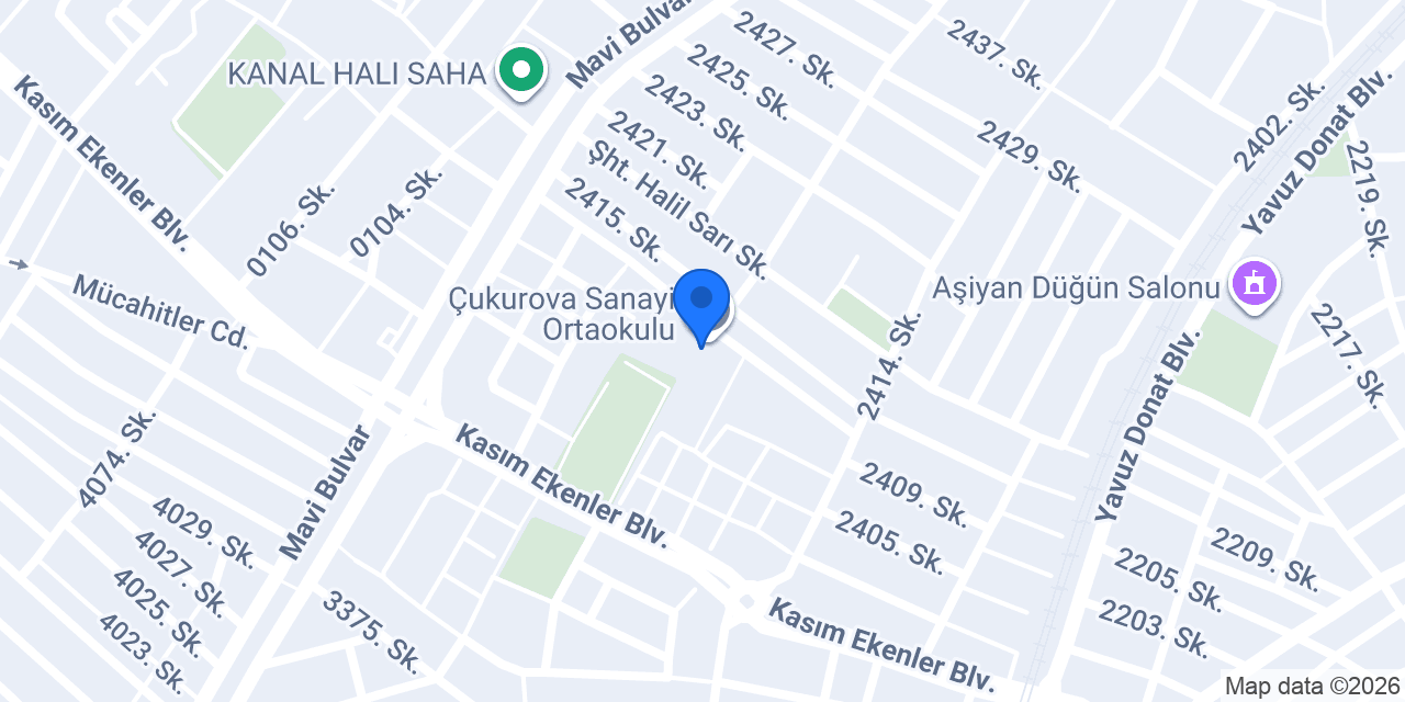 Çukurova Sanayi Ortaokulu konumu