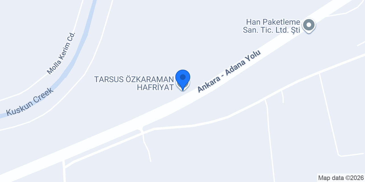 TARSUS ÖZKARAMAN HAFRİYAT konumu