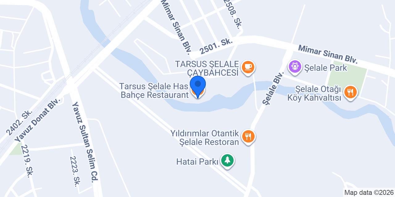 Tarsus Şelale Has Bahçe Restaurant konumu