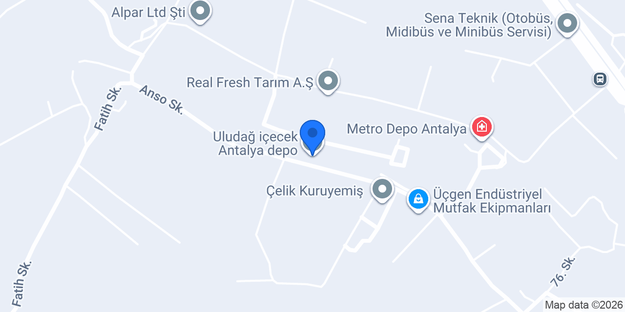 Uludağ içecek Antalya depo konumu