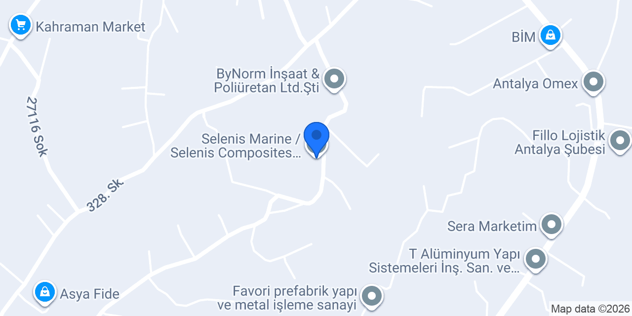 Selenis Marine / Selenis Composites Tekne Üretim Deposu konumu
