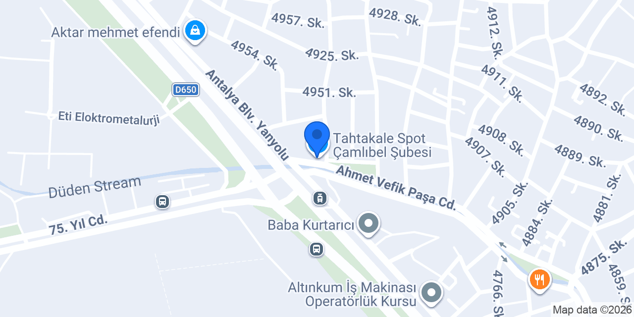 Tahtakale Spot Çamlıbel Şubesi konumu