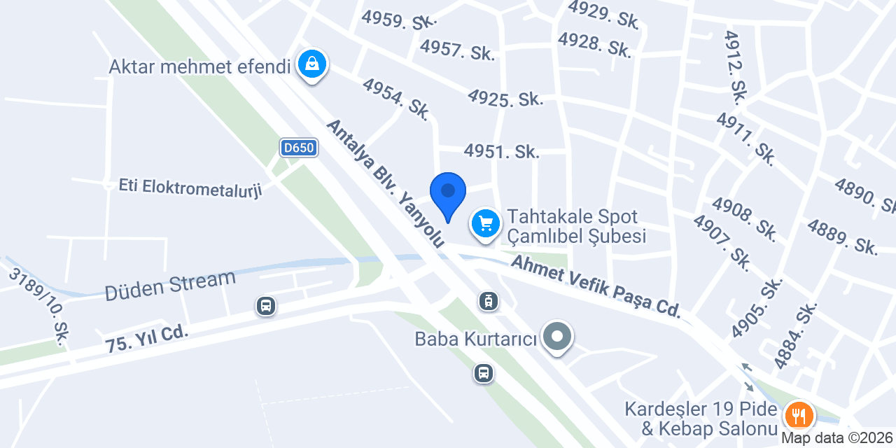 Atan Oto Lastik konumu