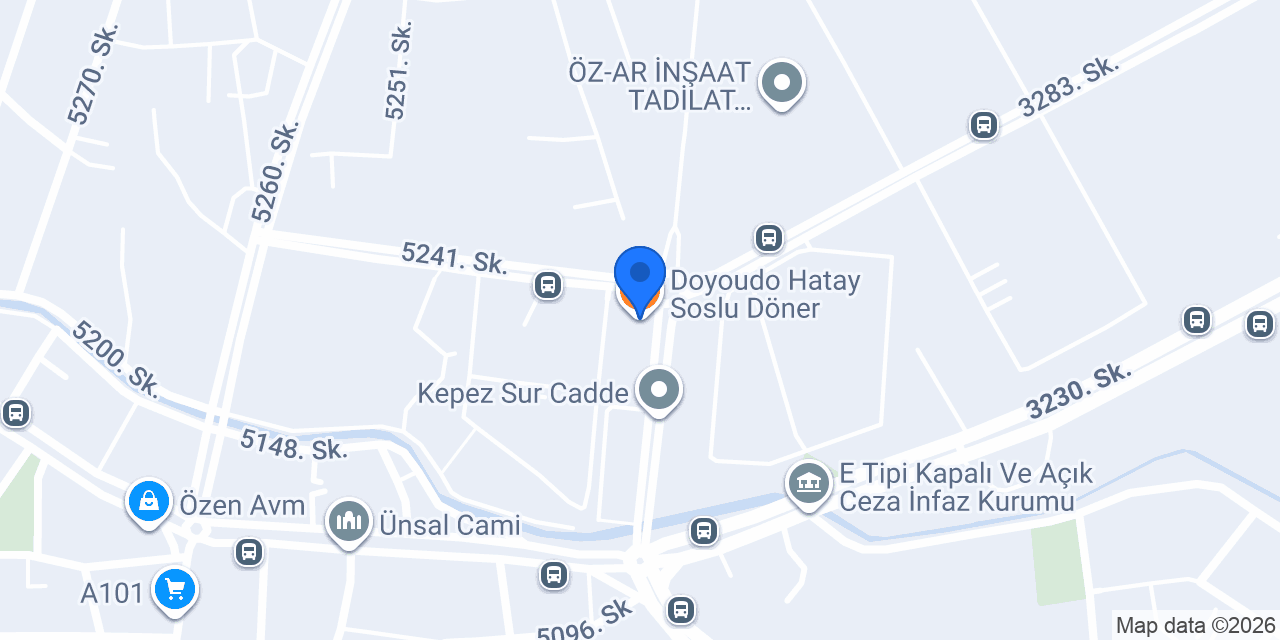 Doyoudo Hatay Soslu Döner konumu
