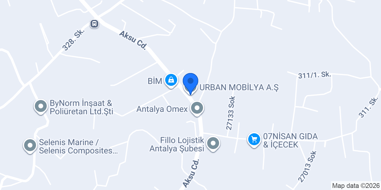 URBAN MOBİLYA A.Ş. konumu