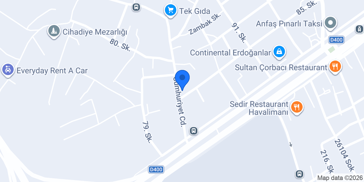 Circular Car Hire Antalya konumu