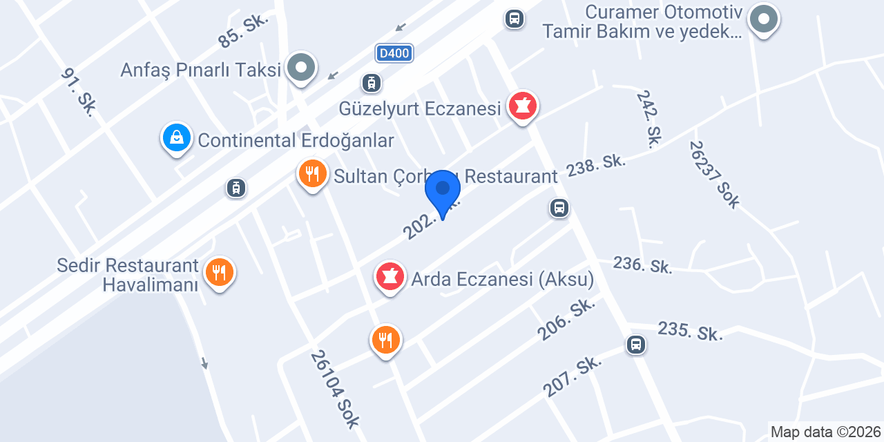 Mert Otomatik Kapı Havaalanı Şubesi konumu