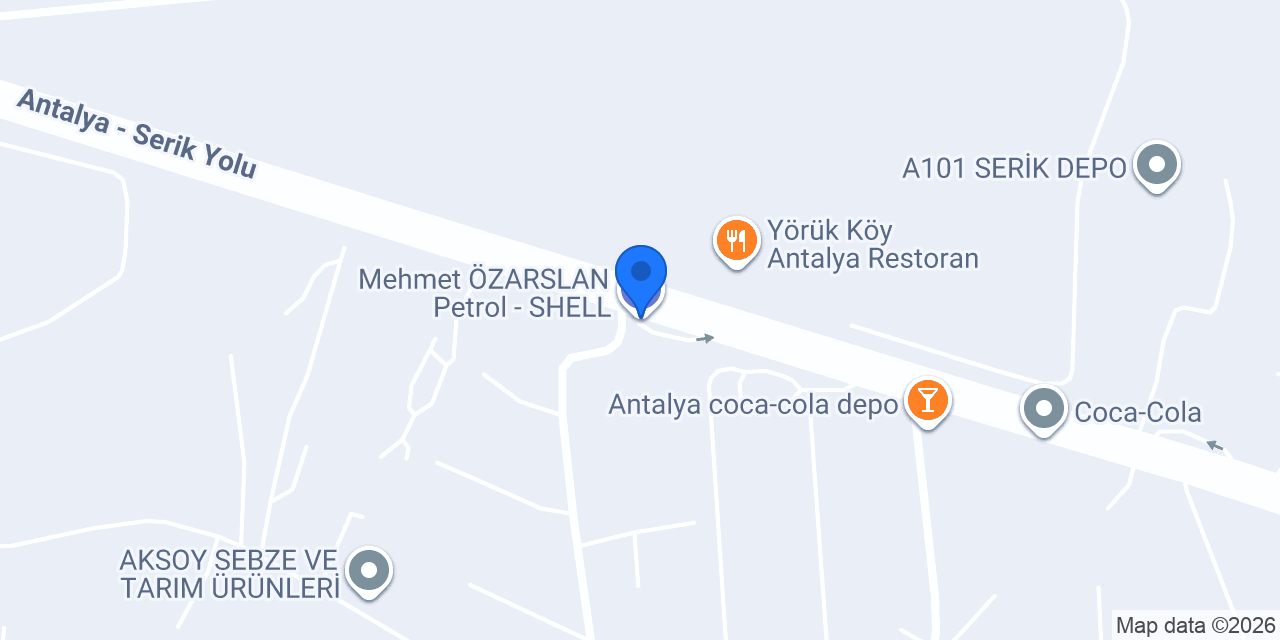Mehmet ÖZARSLAN Petrol - SHELL konumu