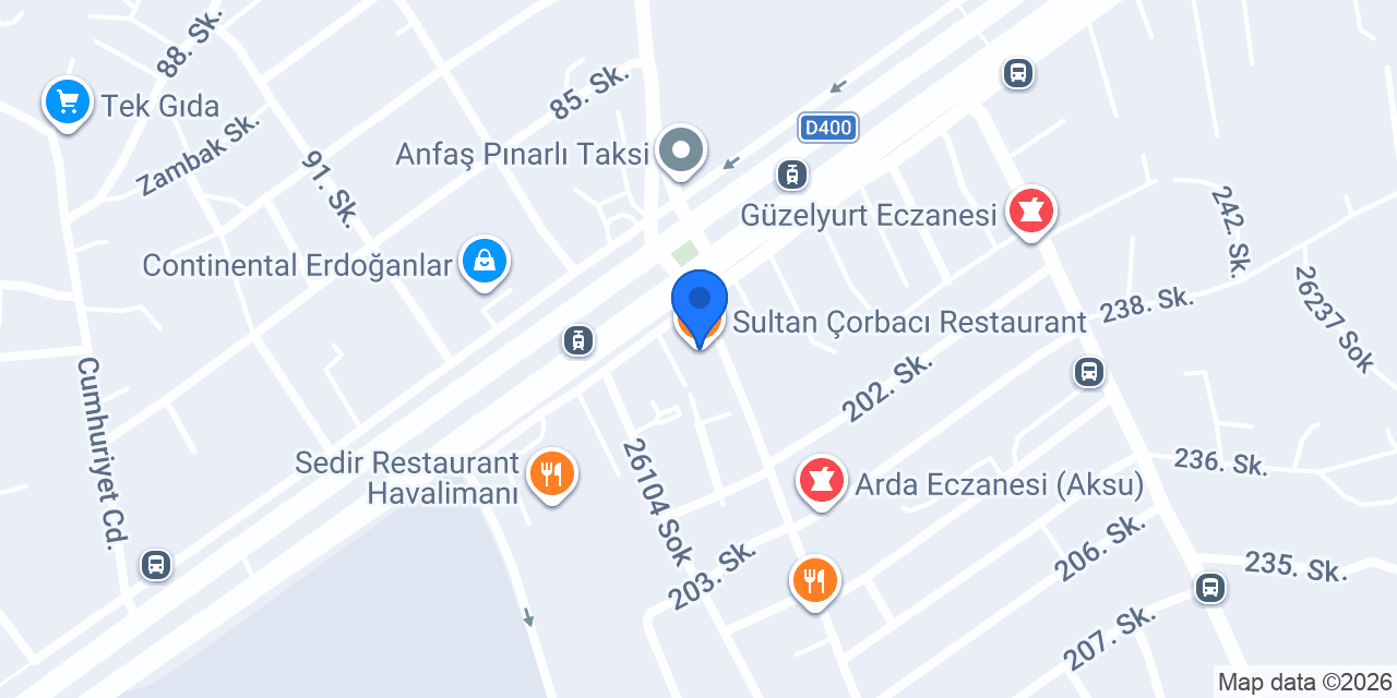 Sultan Çorbacı Restaurant konumu
