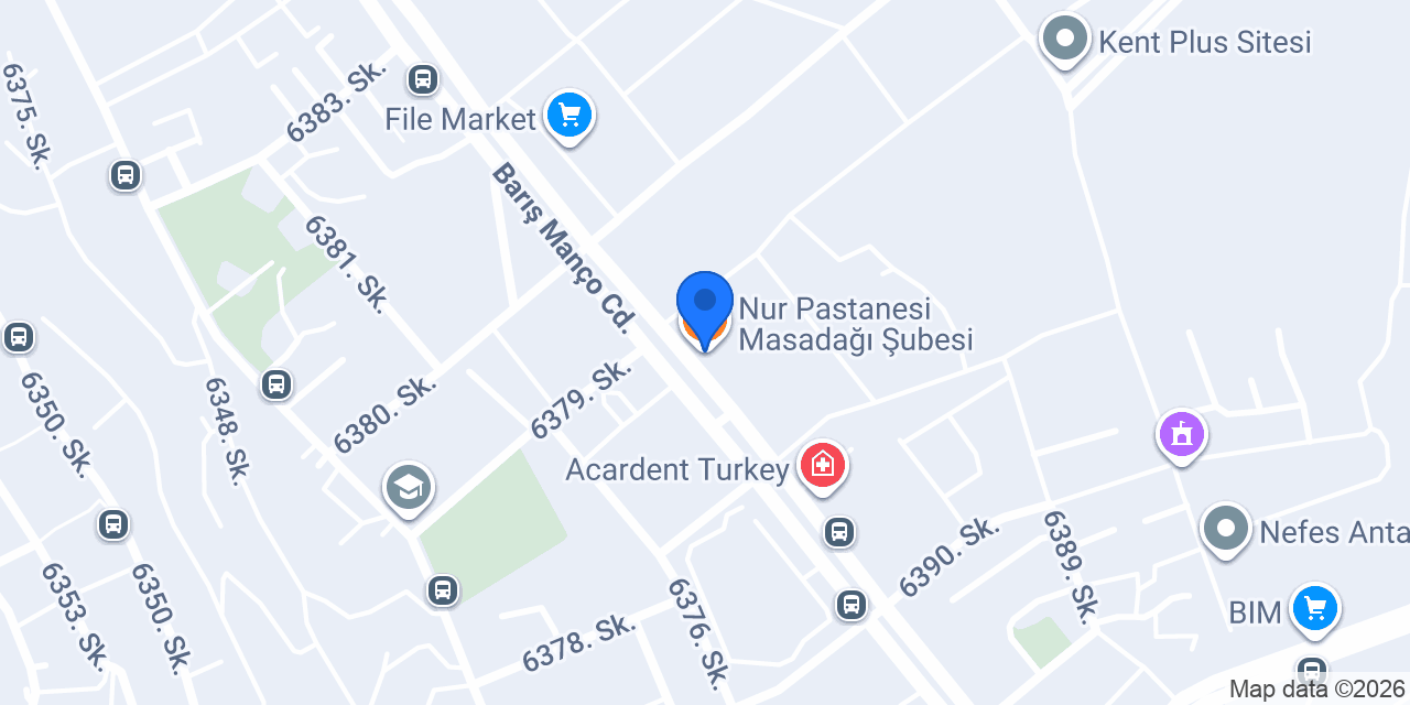 Nur Pastanesi Masadağı Şubesi konumu