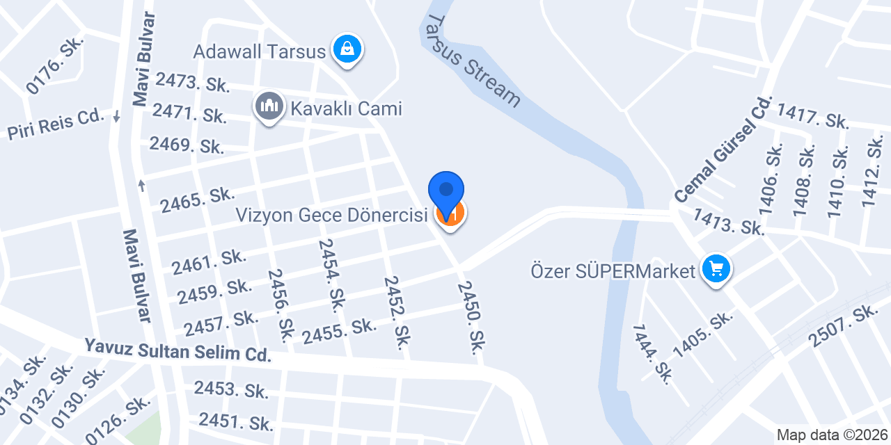Tarsus Tatlı Sarayı konumu