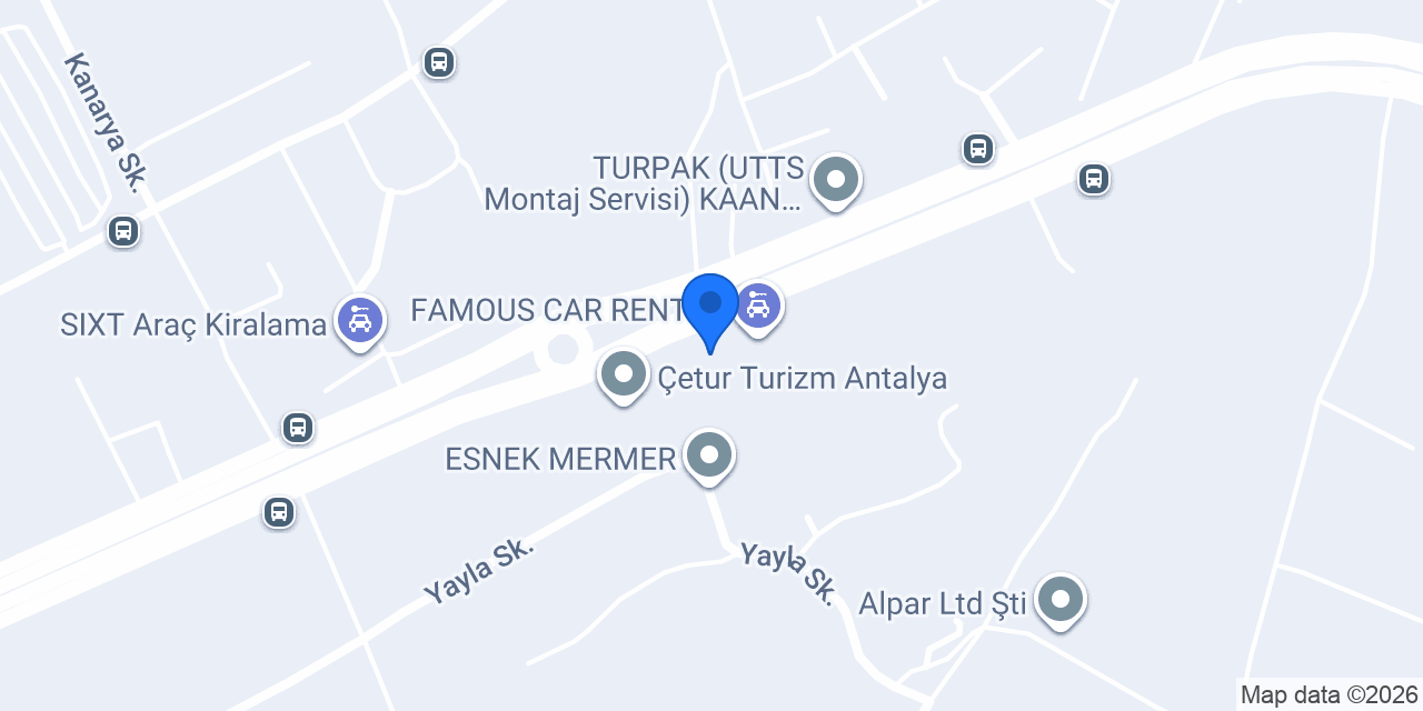 Hitrentacar.com/Antalya Airport konumu