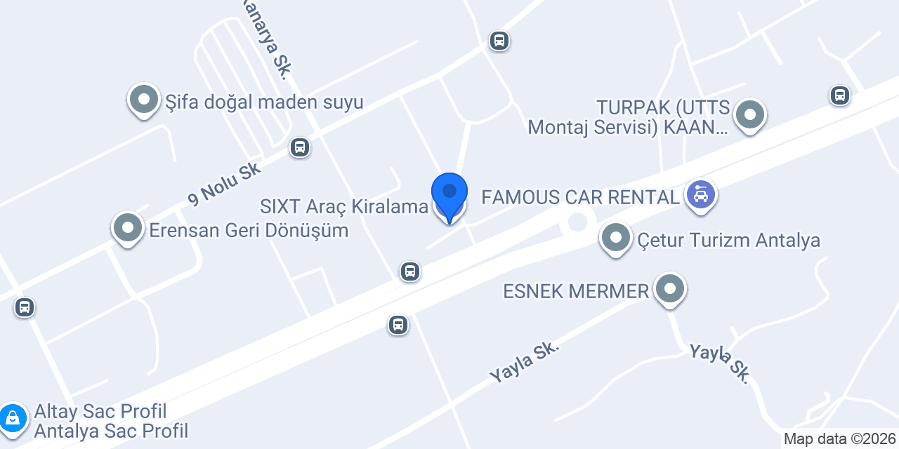 SIXT Araç Kiralama konumu