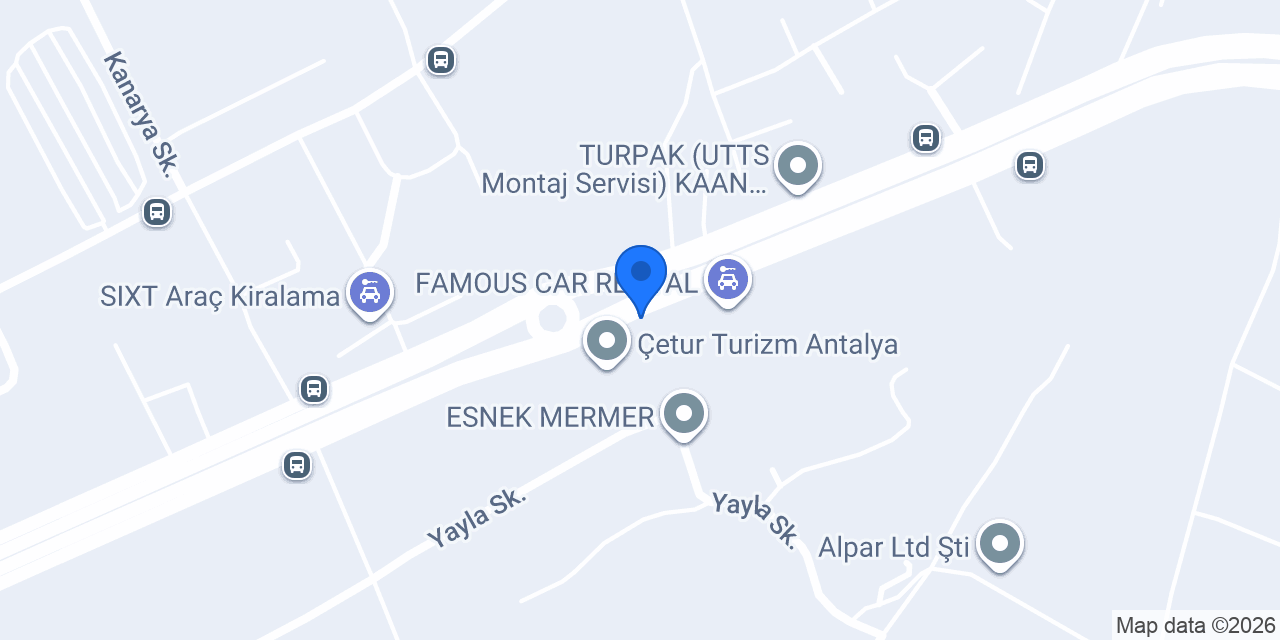 SAY Rent a Car konumu