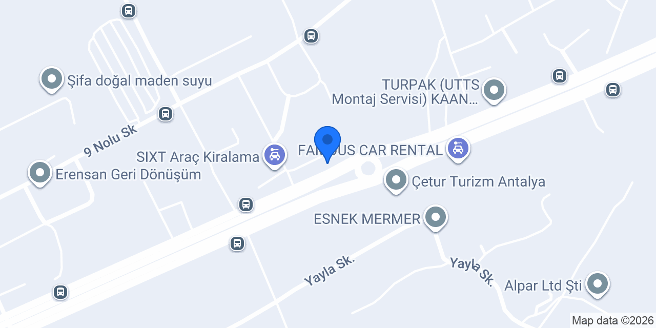 SKY GARAGE AUTO KAPORTA BOYA ANTALYA konumu